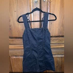 Black Denim Overall Romper